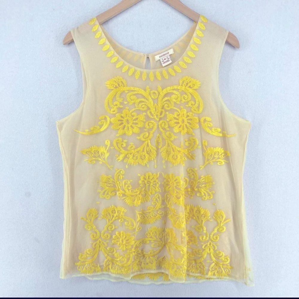Sundance Women’s “Solstice” Tank Top, Yellow Sunflower, XL